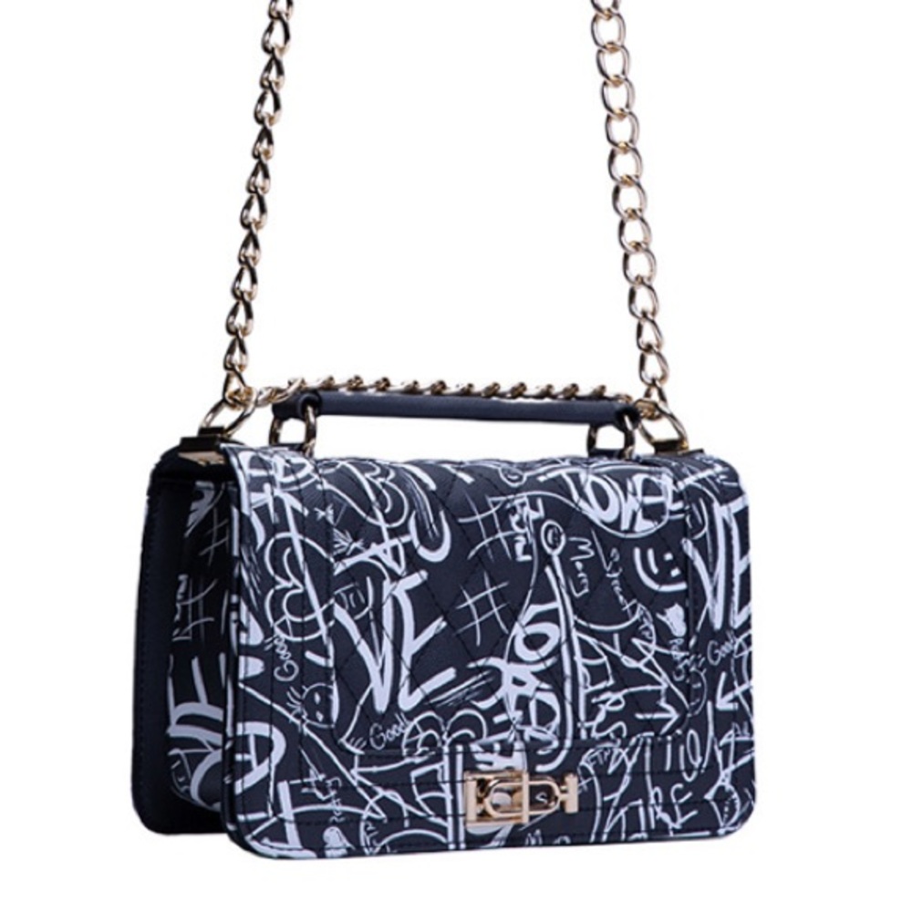 Black and White Graffiti Bag